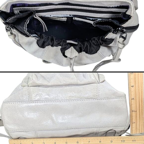Botiker Gray Leather Warren Stud Convertible Slouchy Grunge Backpack main image 8
